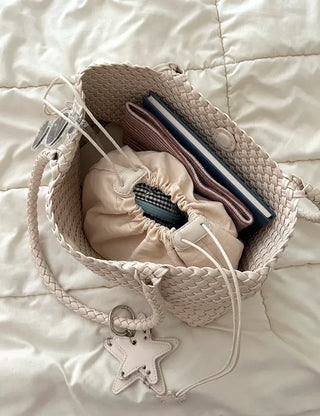 Weaving bag shoulder bag keyring inner bag set Bobusang large bag