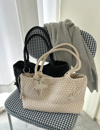 Weaving bag shoulder bag keyring inner bag set Bobusang large bag