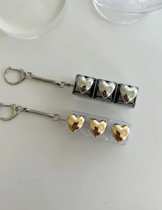 Metal Heart Keycap Keyholder Keyring Bag Charm