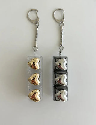 Metal Heart Keycap Keyholder Keyring Bag Charm