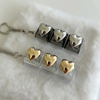 Metal Heart Keycap Keyholder Keyring Bag Charm