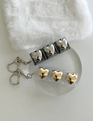 Metal Heart Keycap Keyholder Keyring Bag Charm