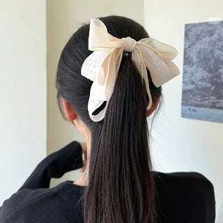 Yoru big ribbon hair clip banana clip ponytail claw clip