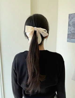 Yoru big ribbon hair clip banana clip ponytail claw clip