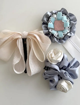Yoru big ribbon hair clip banana clip ponytail claw clip