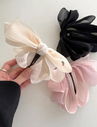 Yoru big ribbon hair clip banana clip ponytail claw clip