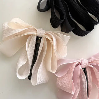 Yoru big ribbon hair clip banana clip ponytail claw clip
