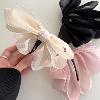 Yoru big ribbon hair clip banana clip ponytail claw clip