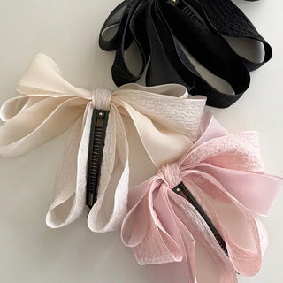 Yoru big ribbon hair clip banana clip ponytail claw clip