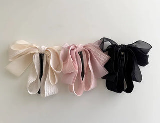 Yoru big ribbon hair clip banana clip ponytail claw clip