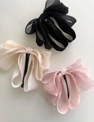 Yoru big ribbon hair clip banana clip ponytail claw clip