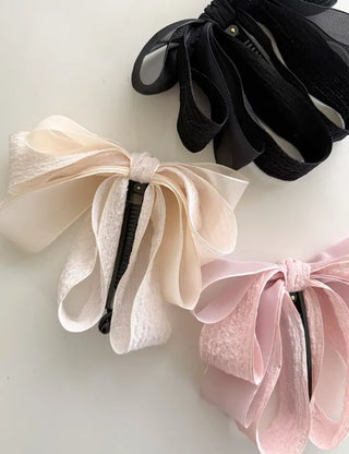 Yoru big ribbon hair clip banana clip ponytail claw clip