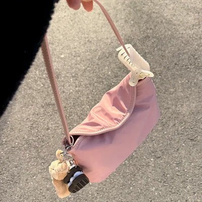 Flap nylon bag tote bag shoulder bag mini