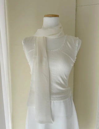 Chiffon muffler spring summer scarf see-through plain