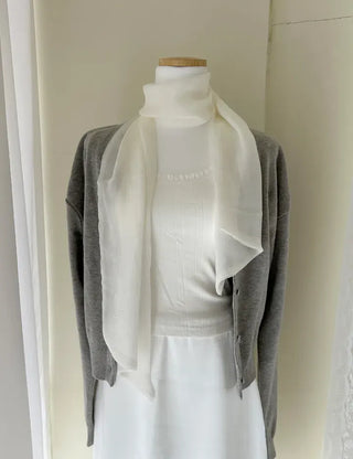Chiffon muffler spring summer scarf see-through plain