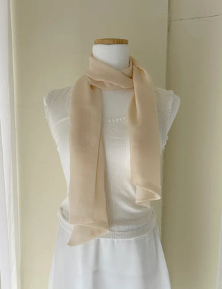 Chiffon muffler spring summer scarf see-through plain
