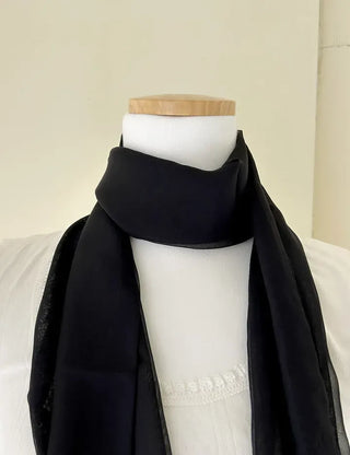 Chiffon muffler spring summer scarf see-through plain