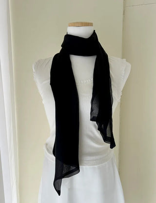 Chiffon muffler spring summer scarf see-through plain