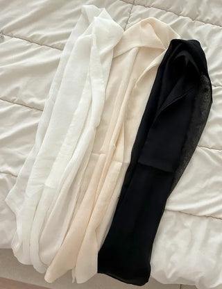 Chiffon muffler spring summer scarf see-through plain