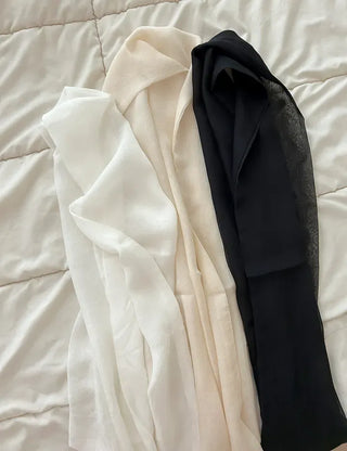 Chiffon muffler spring summer scarf see-through plain