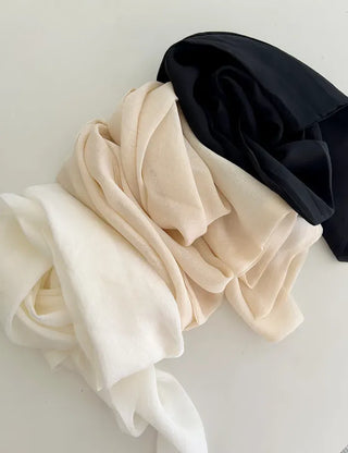 Chiffon muffler spring summer scarf see-through plain