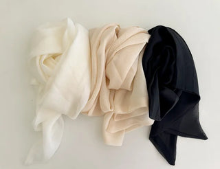 Chiffon muffler spring summer scarf see-through plain