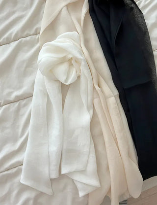 Chiffon muffler spring summer scarf see-through plain