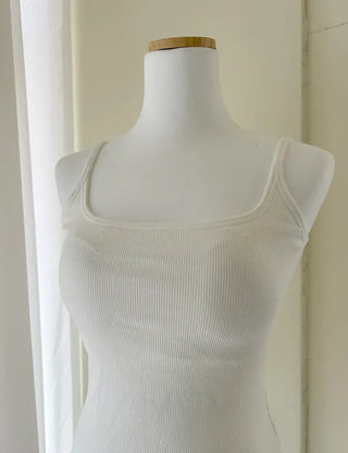 Built-in cup lace sleeveless layered summer ribbed