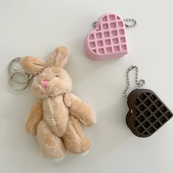 Rabbit Keyholder Beige Doll Keyring Bag Charm