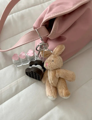 Rabbit Keyholder Beige Doll Keyring Bag Charm