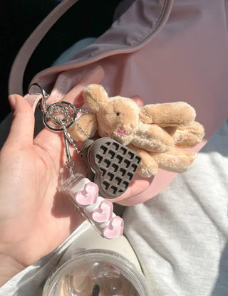 Rabbit Keyholder Beige Doll Keyring Bag Charm