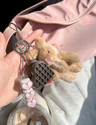 Heart Waffle Clicker Keyholder Keycap Bag Keyring