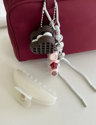 Heart Waffle Clicker Keyholder Keycap Bag Keyring