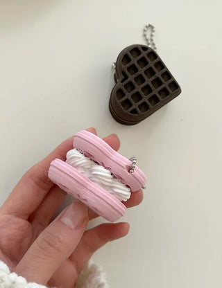 Heart Waffle Clicker Keyholder Keycap Bag Keyring