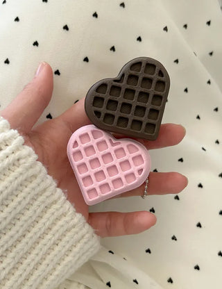 Heart Waffle Clicker Keyholder Keycap Bag Keyring