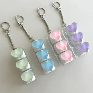 Water Heart Keycap Keyholder Keyring Bag Charm
