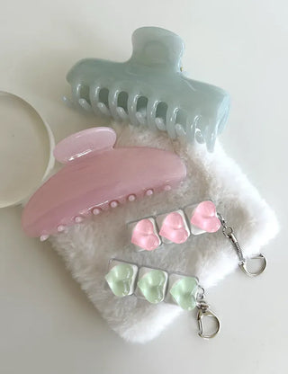 Water Heart Keycap Keyholder Keyring Bag Charm
