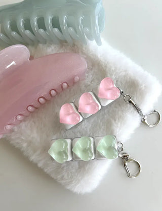 Water Heart Keycap Keyholder Keyring Bag Charm