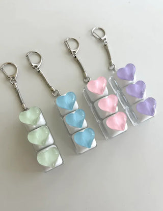 Water Heart Keycap Keyholder Keyring Bag Charm