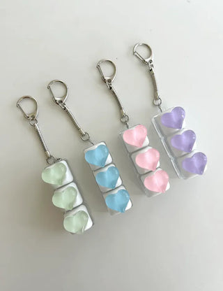 Water Heart Keycap Keyholder Keyring Bag Charm