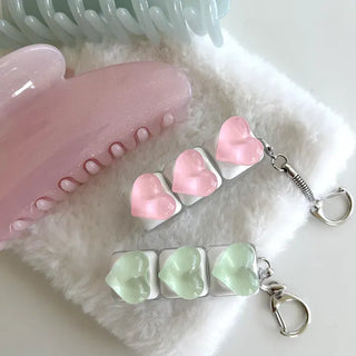 Water Heart Keycap Keyholder Keyring Bag Charm