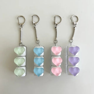 Water Heart Keycap Keyholder Keyring Bag Charm