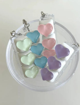 Water Heart Keycap Keyholder Keyring Bag Charm
