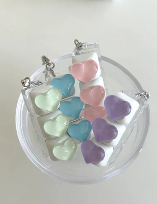 Water Heart Keycap Keyholder Keyring Bag Charm