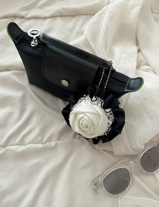 3 Types Rosette Keyholder, Ribbon Keyring, Brooch, Bag Charm