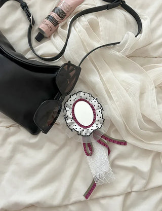 3 Types Rosette Keyholder, Ribbon Keyring, Brooch, Bag Charm