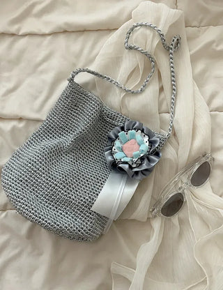 3 Types Rosette Keyholder, Ribbon Keyring, Brooch, Bag Charm