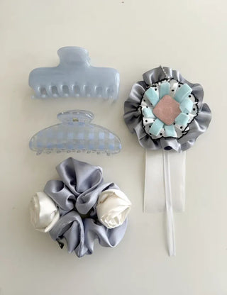 3 Types Rosette Keyholder, Ribbon Keyring, Brooch, Bag Charm