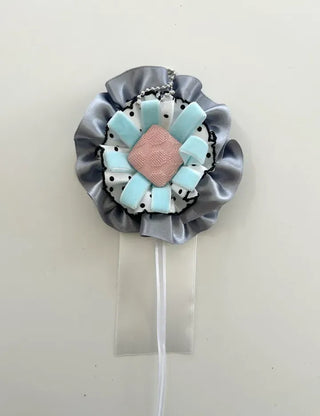 3 Types Rosette Keyholder, Ribbon Keyring, Brooch, Bag Charm