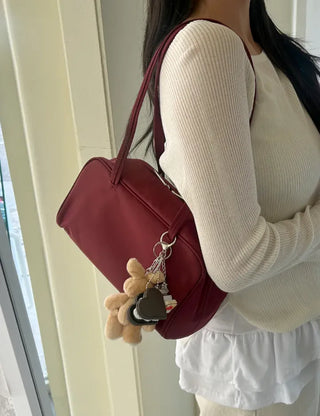 Box nylon shoulder bag square zipper daily bag